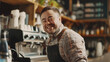 © tiagozr - Young Man With Down Syndrome Working as a Barista in a Café