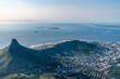view from the top of the mountain on lions head of south africa