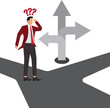 © Master Art - Businessman guides the direction of the fork on the road