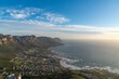View from lions head to the sea of camps bay
