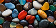 illustration of colorful pebbles stones background. Created with Generative AI
