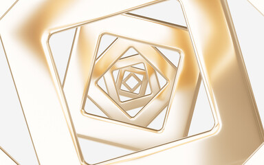 Poster - Abstract metal geometry, metal tunnel, 3d rendering.