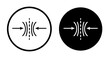 Elastic icon set. Flexible Bounce and pressure arrow vector symbol in a black filled and outlined style. Long and strechy skin sign.