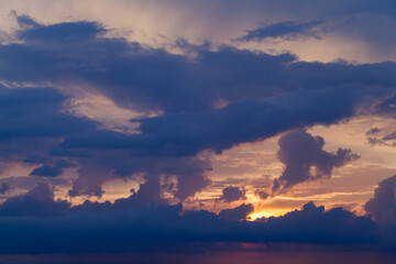 Wall Mural - dark cloudy sky on a sunset, natural background