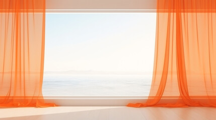  Panoramic window with curtain 