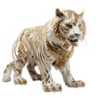 A white tiger isolated on transparent background