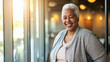© ADDICTIVE STOCK - Confident senior woman in body positive corporate portrait. Generative AI image
