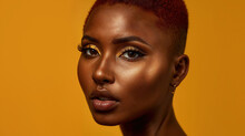 Bold Makeup African Woman Portrait. Generative AI Image