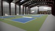 indoor pickleball court inside the warehouse building
