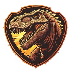 Wall Mural - Dinosaur Logo Badge Illustration