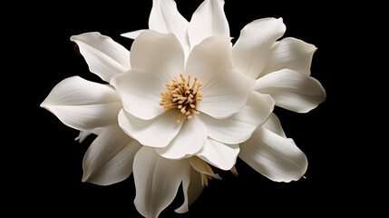 white flower isolated on black