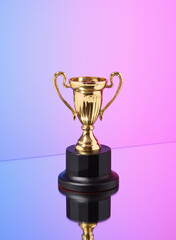 a golden trophy, a reward for the winner. a worthy prize.