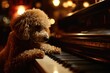 A furry friend finds their inner musician as they expertly tickle the ivories on an indoor keyboard, showcasing their love for music and captivating the hearts of all who listen