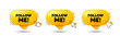 © blankstock - Follow me tag. Click here buttons. Special offer sign. Super offer symbol. Follow me speech bubble chat message. Talk box infographics. Vector