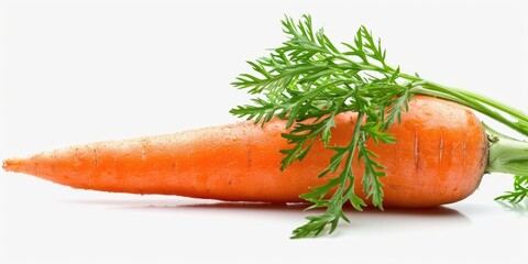 Poster - A detailed view of a carrot placed on a white surface. This image can be used for various purposes