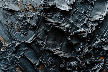 Poster - A detailed close-up view of a piece of black paint. This versatile image can be used for various design projects