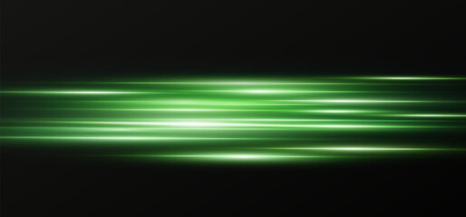 Wall Mural - vector illustration in green color. set of lighting effects. glare and flashes. bright rays of light