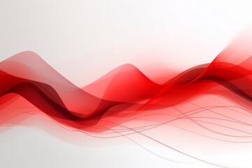 Wall Mural - Abstract red wave design element on white background. Generative AI