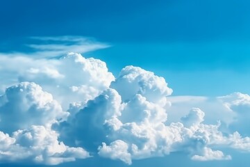Wall Mural - Beautiful abstract cloud and clear blue sky landscape nature background. Generative AI
