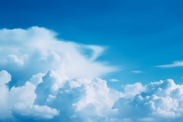Wall Mural - Beautiful abstract cloud and clear blue sky landscape nature background. Generative AI