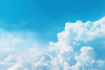 Wall Mural - Beautiful abstract cloud and clear blue sky landscape nature background. Generative AI