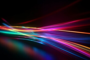 Wall Mural - Abstract colorful background with lines, motion neon light. Generative AI