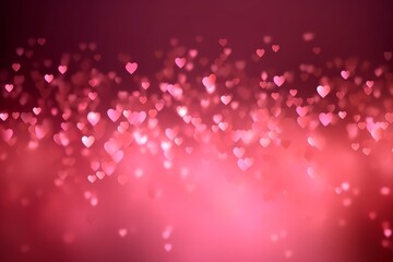 Wall Mural - Red hearts background. Love background design illustration. Generative AI