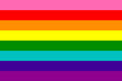 LGBT rainbow flag or pride flag, Striped flag, eight colors (from top to bottom) pink, red, orange, yellow, green, blue, and violet