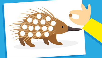 Wall Mural - Illustration of a Cute Hedgehog in a Flat Design Style