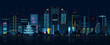 © LittleSmith - Cyberpunk background. Futuristic night cyberpunk city background with parallax. Multilayer background for pixel art games and design