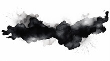 Black Ink Blob Spot Isolated On White Background Design Object Frame