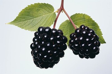 Wall Mural - blackberry on a white background 