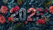 2025 new year floral concept, abstract flowers, vibrant, generative ai