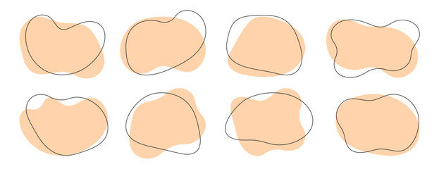 Amoeba blob shape vector illustration set