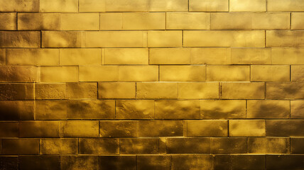 Wall Mural - golden bricks, wall texture background, vintage luxury copy space