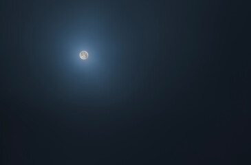 Wall Mural - full moon on dark clear blue sky