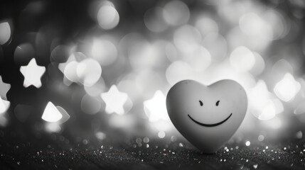 Wall Mural - Smiling Heart with Bokeh Effects