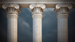 Greek architectural Pillar. Marble stone column, Ancient Greek style building architectural detail