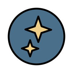 Stars Night Sleep Filled Outline Icon