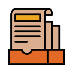 Canvas Print - Archive Document File Filled Outline Icon