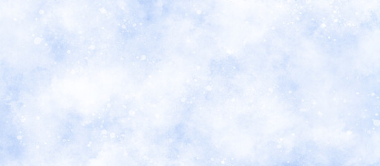 Wall Mural - blue watercolor painting on winter seasonal morning texture, sunshine or sparkling lights and glitte