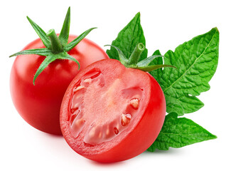 Isolated red  tomato on white background