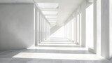 Fototapeta Przestrzenne - Abstract white background architecture, AI generative