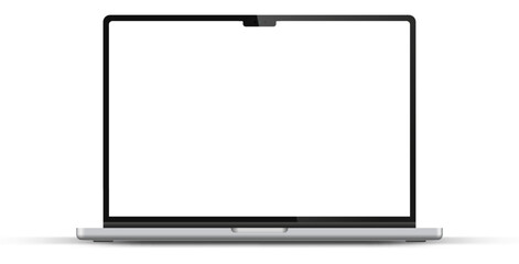 Aufkleber - Modern laptop mockup front view on white background. Notebook mockup device mockup for ui ux app and website presentation Stock Vector.