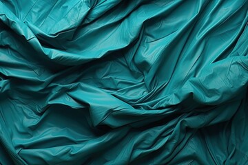 Wall Mural -  a close up of a teal colored sheet on a bed with a pillow on top of it and a pillow on the side of the bed and a pillow on the other side of the bed.