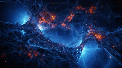 The concept of a scientific image of dark matter / energy, interweaving of matter / energy. Generative AI