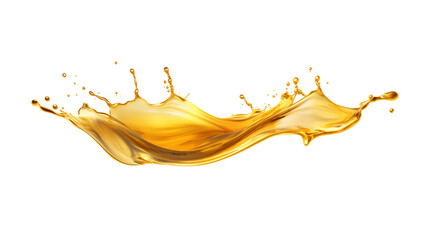 Wall Mural - oil splash on transparent background. golden oil splash in png