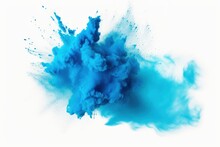  A Blue Cloud Of Smoke Is Flying In The Air On A White Background With A White Back Ground And A White Back Ground With A White Back Ground And A White Back Ground.