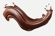 © Nadia - a splash of chocolate in the shape of a wave on a white background with a brown liquid splashing out of the top of the wave to the bottom of the image.