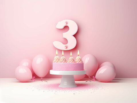 Background Cupcake, A Cake With Candles On It And Balloons Around It